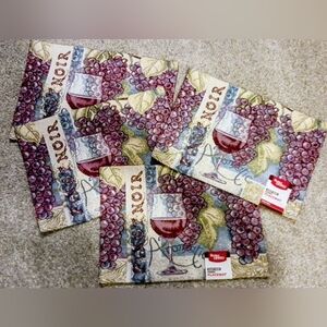 Grapes & Wine Themed Placemats - Set of 4